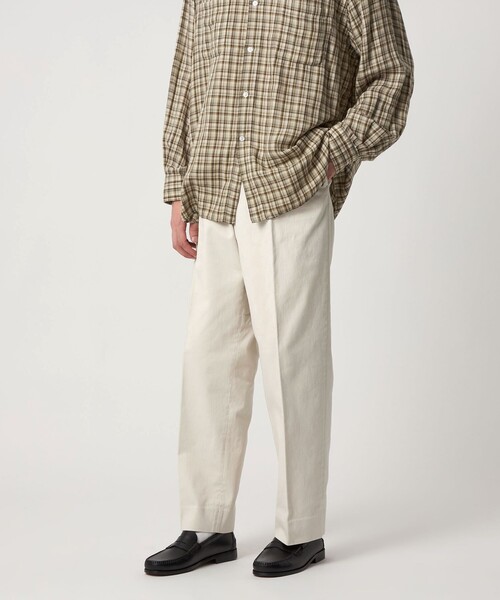 セール】＜Steven Alan＞ ブラッシュド コットン アウト ワンプリーツ