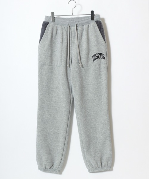 DISCUS（ディスカス）の「2025AW DISCUS/ディスカス 裏ボアフリース カレッジワンポイントロゴ刺繍 スウェットパンツ（スウェットパンツ・メンズ・スミクロ/グレー/オートミール/ネイビー/ブラック・M/XL/L）」の9枚目の写真