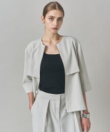 ICB（アイシービー）の「ウール2WAYストレッチ ノーカラーブルゾン（ブルゾン）」