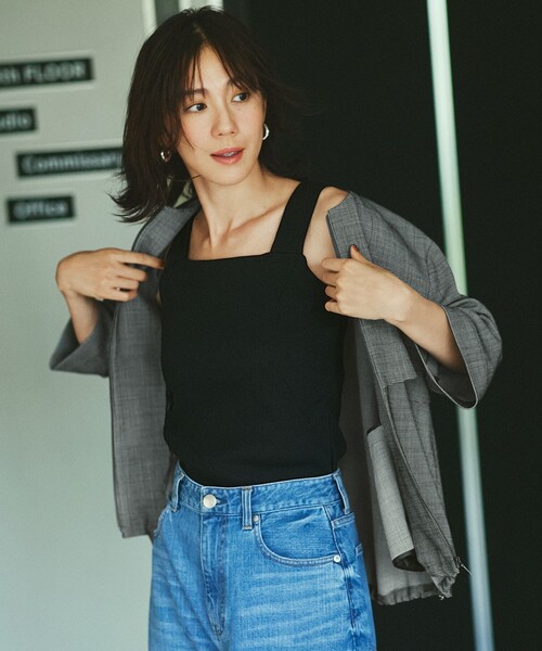 ウール2WAYストレッチ ノーカラーブルゾン（ブルゾン）｜ICB