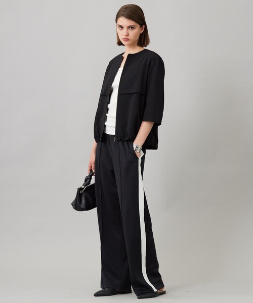 ♡RYW♡ 【美品】 ICB メッシュブルゾン ウール2WAYストレッチ ノーカラーブルゾン（ブルゾン）｜ICB