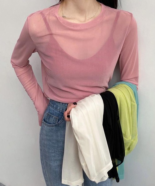 by LEGNA(バイレグナ)の「シアーメッシュトップス(その他トップス・レディース・ピンク/グリーン/ブラック/ホワイト/イエロー/ラベンダー・FREE)」の6枚目の写真