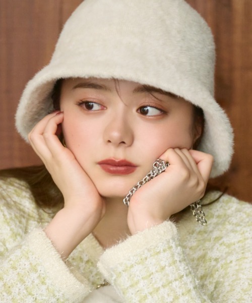 JILL by JILL STUART（ジルバイジルスチュアート）の「◇ヘアリーバケット（ハット・レディース・ブラウン/ホワイト・FREE）」の2枚目の写真