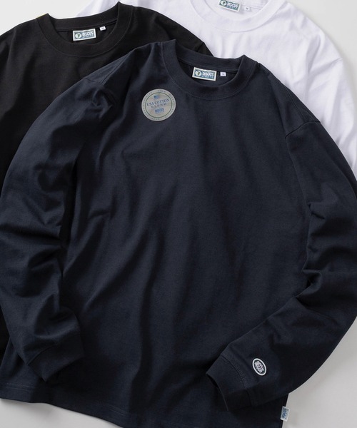 DISCUS(ディスカス)の「【71】【DISCUS/ディスカス】USAコットンブレンド オーバルワッペンワンポイント刺繍&ピスネームタグデザイン ロングスリーブTシャツ(Tシャツ/カットソー・メンズ・ブラック/グレー/アッシュグレー/ホワイト/ネイビー・M/L/XL)」の5枚目の写真