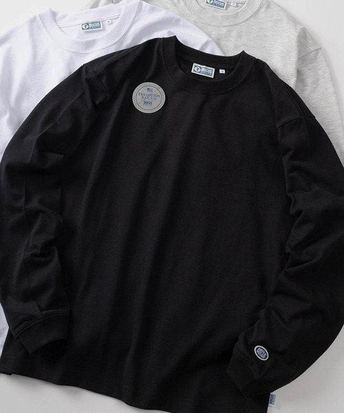 DISCUS(ディスカス)の「【71】【DISCUS/ディスカス】USAコットンブレンド オーバルワッペンワンポイント刺繍&ピスネームタグデザイン ロングスリーブTシャツ(Tシャツ/カットソー・メンズ・ブラック/グレー/アッシュグレー/ホワイト/ネイビー・M/L/XL)」の3枚目の写真