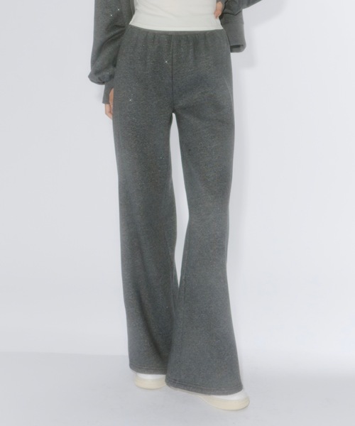 Lame coco straight sweatpants / ラメココストレートスウェットパンツ