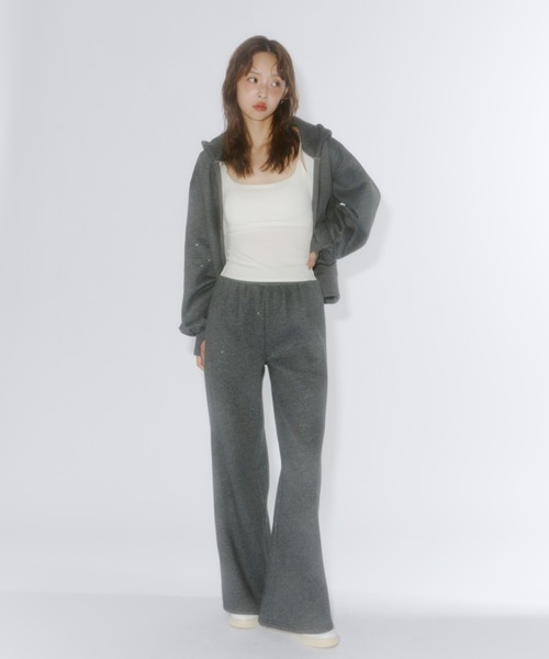 Lame coco straight sweatpants / ラメココストレートスウェットパンツ