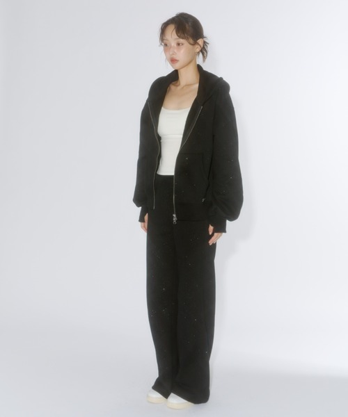 Lallana（ララーナ）の「Lame coco straight sweatpants / ラメココ