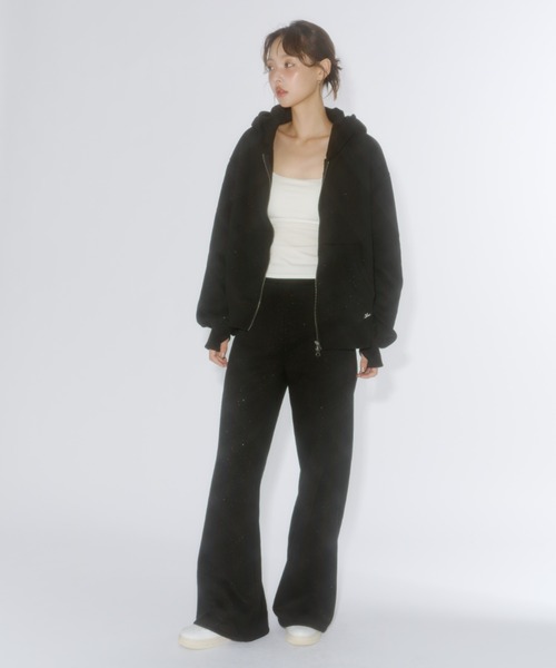 Lame coco straight sweatpants / ラメココストレートスウェットパンツ