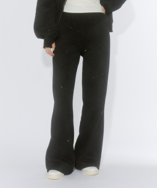 Lame coco straight sweatpants / ラメココストレートスウェットパンツ
