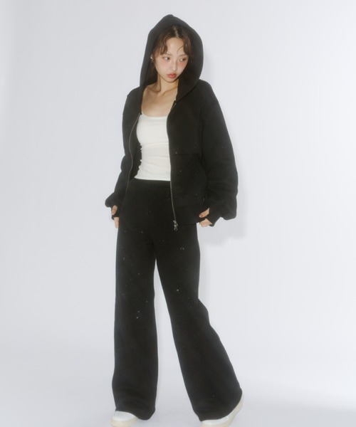 Lallana（ララーナ）の「Lame coco straight sweatpants / ラメココ