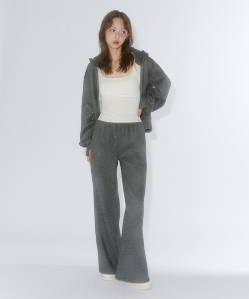 Lallana（ララーナ）の「Lame coco straight sweatpants / ラメココ