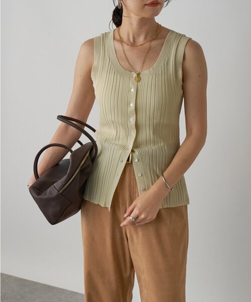 RIVE DROITE(リヴドロワ)の「【着回し力抜群】2wayニットタンク(ニット/セーター・レディース・グレー/アイボリー・FREE)」の2枚目の写真