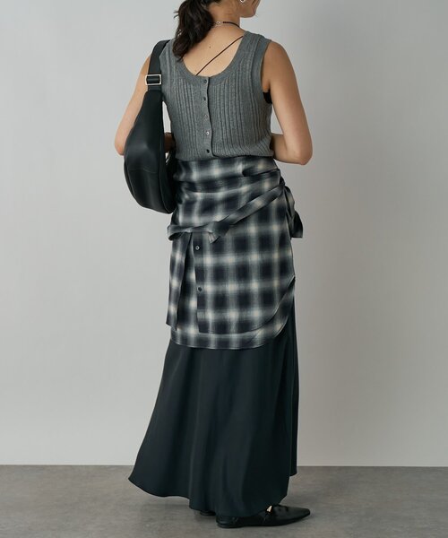 RIVE DROITE(リヴドロワ)の「【着回し力抜群】2wayニットタンク(ニット/セーター・レディース・グレー/アイボリー・FREE)」の13枚目の写真