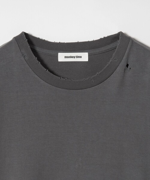 MONKEY TIME（モンキータイム）の「ディストレスト ロングスリーブ Tシャツ（Tシャツ/カットソー・メンズ・ダークグレー/ライトグレー・S/M/L/XL）」の11枚目の写真