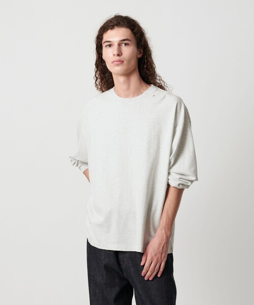 MONKEY TIME（モンキータイム）の「ディストレスト ロングスリーブ Tシャツ（Tシャツ/カットソー・メンズ・ダークグレー/ライトグレー・S/M/L/XL）」の15枚目の写真