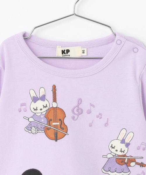 KP（ケーピー）の「mimiちゃん ピアノアップリケ 長袖Tシャツ（Tシャツ/カットソー・キッズ・ラベンダー/オフホワイト/ブラック・90cm/110cm/100cm/120cm/140cm/130cm/80ｃｍ）」の5枚目の写真