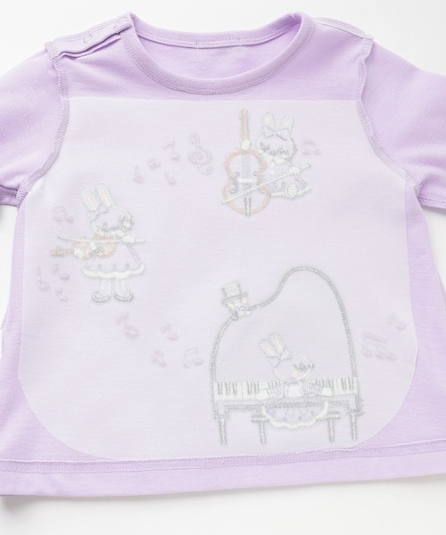 KP（ケーピー）の「mimiちゃん ピアノアップリケ 長袖Tシャツ（Tシャツ/カットソー・キッズ・ラベンダー/オフホワイト/ブラック・90cm/110cm/100cm/120cm/140cm/130cm/80ｃｍ）」の6枚目の写真