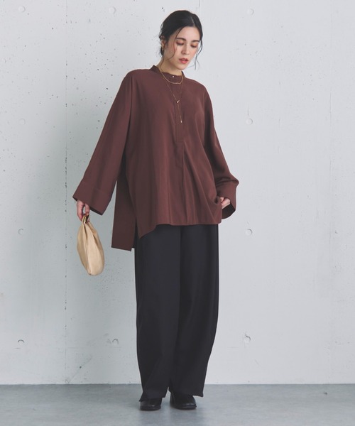 Doux archives（ドゥアルシーヴ）の「フィブリルドルマンブラウス（シャツ/ブラウス・レディース・グレー/ベージュ/ブラウン・FREE）」の4枚目の写真