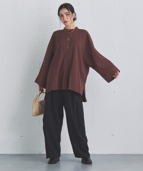 Doux archives（ドゥアルシーヴ）の「フィブリルドルマンブラウス（シャツ/ブラウス・レディース・グレー/ベージュ/ブラウン・FREE）」の6枚目の写真