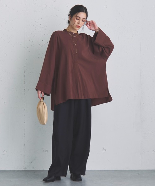 Doux archives（ドゥアルシーヴ）の「フィブリルドルマンブラウス（シャツ/ブラウス・レディース・グレー/ベージュ/ブラウン・FREE）」の7枚目の写真