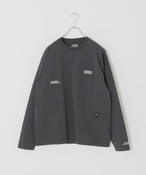 B.C STOCK（ベーセーストック）の「【OLIVEDRAB/オリーブドラブ】キャリーポケット ロングスリーブTEE（Tシャツ/カットソー・メンズ・ホワイト/パープル/ネイビー/ライトグリーン/ブラック系その他・MEDIUM/LARGE/X-LARGE）」の2枚目の写真