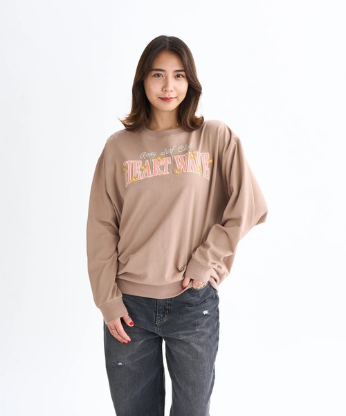 ROXY（ロキシー）の「HEART WAVE PO /ロキシーフロントプリントプルオーバースウェットトレーナー・トップス（スウェット・レディース・ブラック/ホワイト/ピンク/ブラウン・MEDIUM/LARGE/SMALL）」の3枚目の写真