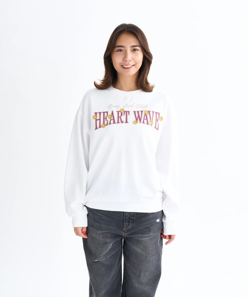 ROXY（ロキシー）の「HEART WAVE PO /ロキシーフロントプリントプルオーバースウェットトレーナー・トップス（スウェット・レディース・ブラック/ホワイト/ピンク/ブラウン・MEDIUM/LARGE/SMALL）」の2枚目の写真