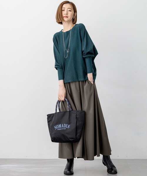 23区（ニジュウサンク）の「【洗える】ストレッチタイプライター フレア スカート（スカート・レディース・黄土色系/グレー系/モスグリーン系/ブラック系・36/38/40）」の7枚目の写真