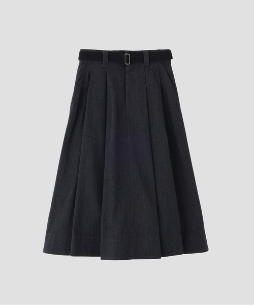 MHL.（エムエイチエル）の「WOOL COTTON TWILL（スカート・レディース・ベージュ/チャコール・2/1/3/0）」の5枚目の写真