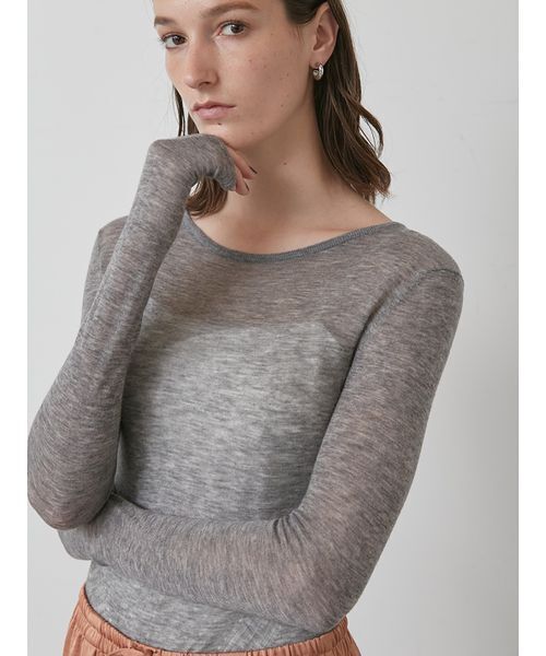 styling/（スタイリング）の「シアーニットボディースーツ（ニット/セーター・レディース・ブラック/アイボリー/グレー/レッド・F）」の3枚目の写真