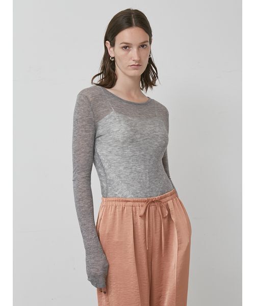 styling/（スタイリング）の「シアーニットボディースーツ（ニット/セーター・レディース・ブラック/アイボリー/グレー/レッド・F）」の8枚目の写真