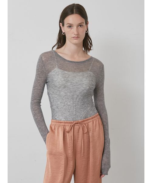 styling/（スタイリング）の「シアーニットボディースーツ（ニット/セーター・レディース・ブラック/アイボリー/グレー/レッド・F）」の6枚目の写真