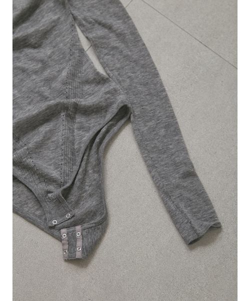 styling/（スタイリング）の「シアーニットボディースーツ（ニット/セーター・レディース・ブラック/アイボリー/グレー/レッド・F）」の7枚目の写真