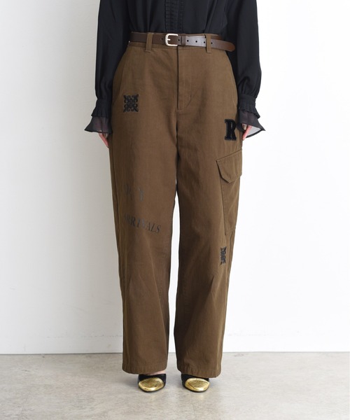 新品　今季　Eimee Law エンブロイダリー コットンチノパンツ　ネイビー Eimee Law（エイミーロウ） チノパン エンブロイダリー コットン