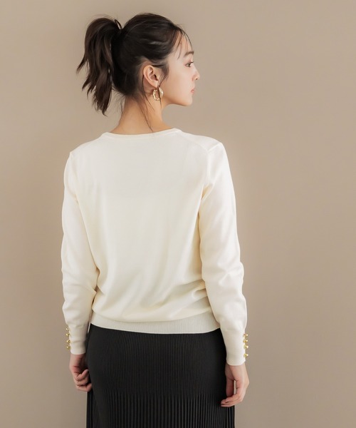 トップス cooco tocco closet ブラウス シャツ プチフリルネックパール釦