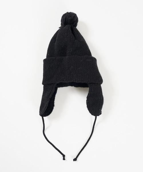 HIGHLAND 2000（ハイランドトゥーサウザンド）の「HIGHLAND 2000 ソリッド ボブ キャップ 3g Solid Bobcap w/ear Cover&PomPom&Rope（ニットキャップ/ビーニー・レディース・グレー系/ブラック/アイボリー・FREE）」の11枚目の写真