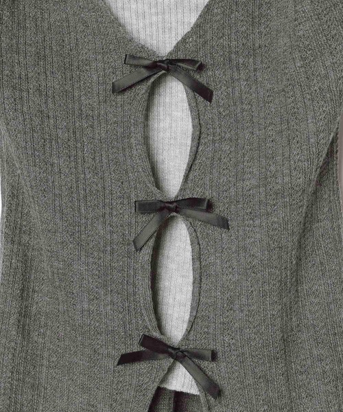 3.3 Field Trip （3.3フィールドトリップ）の「3.3 Field Trip／リボンキャミドッキングニット（ニット/セーター・レディース・ブルー/グレー/オフホワイト・FREE）」の18枚目の写真