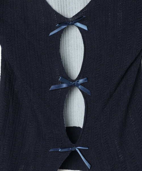 3.3 Field Trip （3.3フィールドトリップ）の「3.3 Field Trip／リボンキャミドッキングニット（ニット/セーター・レディース・ブルー/グレー/オフホワイト・FREE）」の16枚目の写真