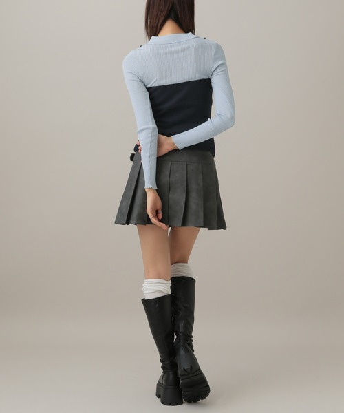 3.3 Field Trip （3.3フィールドトリップ）の「3.3 Field Trip／リボンキャミドッキングニット（ニット/セーター・レディース・ブルー/グレー/オフホワイト・FREE）」の8枚目の写真