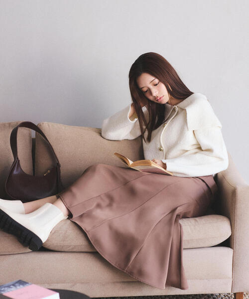 PROPORTION BODY DRESSING(プロポーションボディドレッシング)の「ビックカラーカーデ / 1215274005(カーディガン/ボレロ・レディース・ホワイト系その他/ブラウン・FREE)」の4枚目の写真