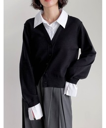 [2025AW COLLECTION]シャツドッキングレイヤード風ニットカーディガン