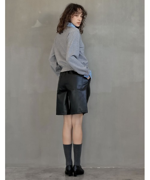 Re:EDIT（リエディ）の「[2025AW COLLECTION]シャツドッキングレイヤード風ニットカーディガン（ニット/セーター・レディース・グレー系/ネイビー系/ブラック系・MEDIUM/LARGE）」の10枚目の写真