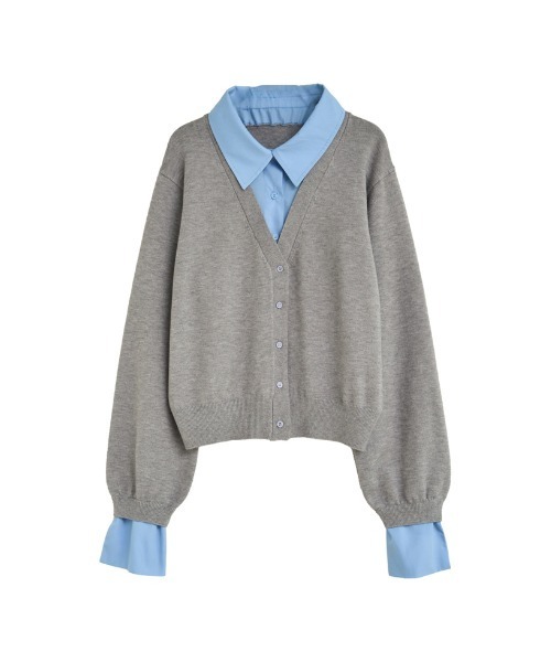 2025AW COLLECTION]シャツドッキングレイヤード風ニット