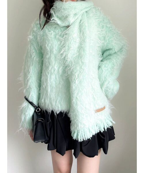 dazzlin（ダズリン）の「リップルカールマフラー（マフラー・レディース・レッド/ピンク/グリーン/イエロー/チャコールグレー/ブルー/アイボリー・FREE）」の20枚目の写真