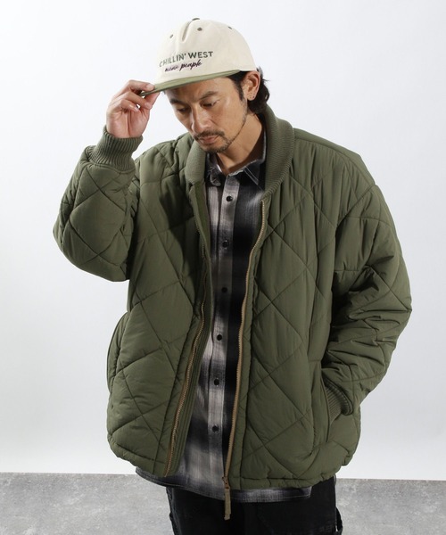 BAYFLOW（ベイフロー）の「〈撥水加工〉キルティングブルゾン / キルトジャケット（ブルゾン・メンズ・カーキ/ブラック・LARGE/MEDIUM）」の10枚目の写真