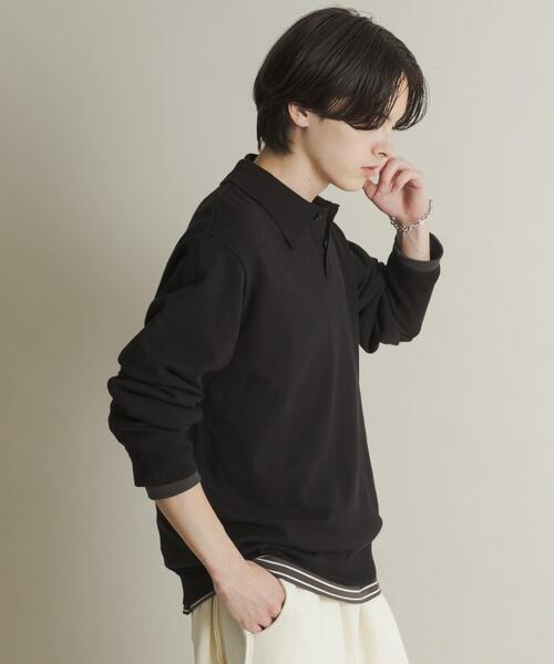 SENSE OF PLACE by URBAN RESEARCH（センスオブプレイスバイアーバンリサーチ）の「『一部WEB限定カラー』『洗濯可/毛玉防止』ストレッチニットポロシャツ（ニット/セーター・メンズ・ブラック/ブラウン/レッド/ベージュ/ミント/ネイビー/チャコールグレー・MEDIUM/LARGE）」の13枚目の写真