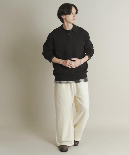 SENSE OF PLACE by URBAN RESEARCH（センスオブプレイスバイアーバンリサーチ）の「『一部WEB限定カラー』『洗濯可/毛玉防止』ストレッチニットポロシャツ（ニット/セーター・メンズ・ブラック/ブラウン/レッド/ベージュ/ミント/ネイビー/チャコールグレー・MEDIUM/LARGE）」の14枚目の写真