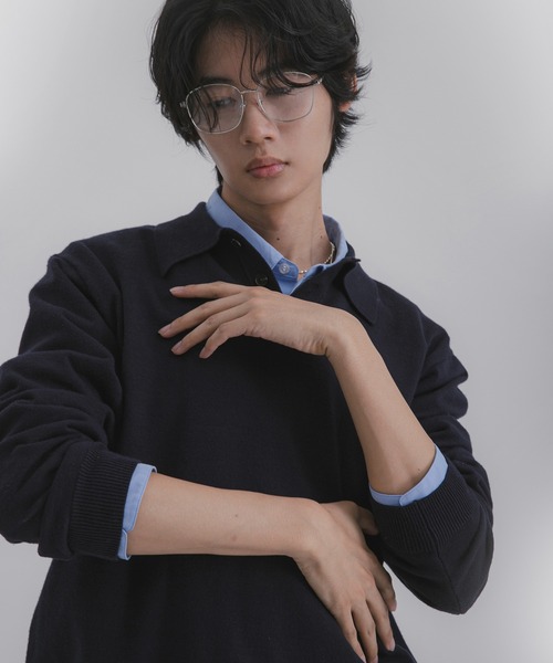 SENSE OF PLACE by URBAN RESEARCH（センスオブプレイスバイアーバンリサーチ）の「『一部WEB限定カラー』『洗濯可/毛玉防止』ストレッチニットポロシャツ（ニット/セーター・メンズ・ブラック/ブラウン/レッド/ベージュ/ミント/ネイビー/チャコールグレー・MEDIUM/LARGE）」の6枚目の写真