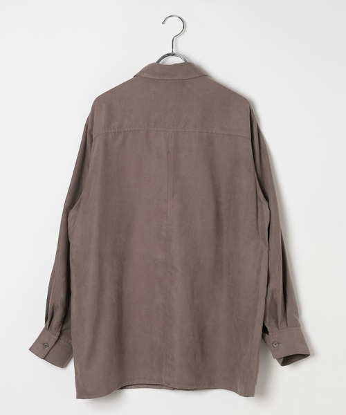 BAYFLOW（ベイフロー）の「[ストレッチ入りで動きやすい]フェイクスウェードシャツ（シャツ/ブラウス・レディース・ブラウン/モカ・FREE）」の6枚目の写真